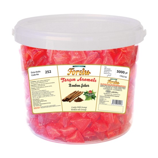 Bonbon With Cinnamon Flavour - Plastic Bucket - 5000 GR.