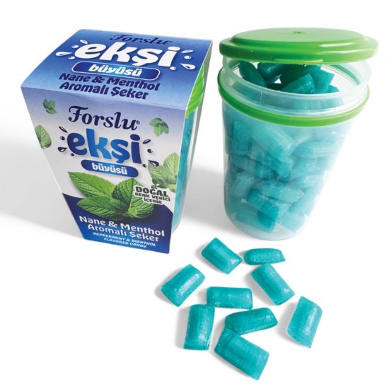 Sour Peppermint - Menthol Flavored Candy - Plastic Box - 140 GR